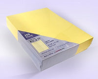 8-1/2 x 11" 100# Tag Laser Cards, 4 Up, 1 Horizontal perf & 1 Vertical Perf at the Center, Canary