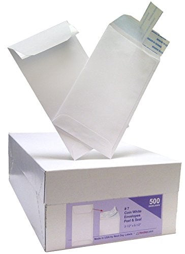 7 Coin Peel & Seal Envelope White