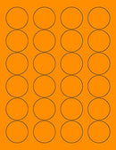8-1/2" x 11" Fluorescent Orange 24 Labels per Sheet 1.66" Round