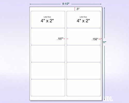8-1/2" x 11" Fluorescent Green 10 Labels per Sheet 4 x 2