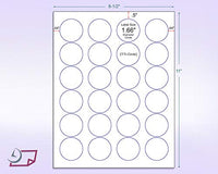 8-1/2" x 11" Fluorescent Orange 24 Labels per Sheet 1.66" Round
