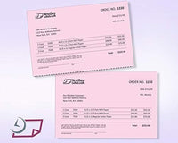 8-1/2 x 11" 20# Laser cut sheet, 1 Horizontal perf at 5-1/2" Pink