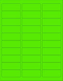 8-1/2" x 11" Fluorescent Green 30 Labels per Sheet 1 x 2-5/8