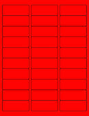 8-1/2" x 11" Red Fluorescent 30 Labels per Sheet 1" x 2-5/8"