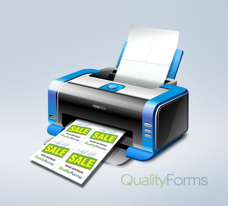 8-1/2 x 11" 125# Tag Extra Heavy Laser Cards, 4 Up, 1 Horizontal perf & 1 Vertical Perf at the Center, White