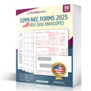 "New" 1099-NEC Forms for 2024, 4-Part  Tax Forms,  vendor kit of 50 Forms & Envelopes.