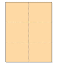 8-1/2 x 11" 100# Tag Laser Cards, 6 Up, 1 Horizontal & 2 Vertical Perforations, Buff