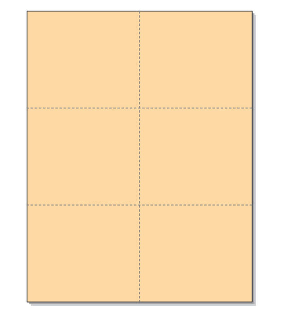 8-1/2 x11 Laser Cards 6 Up - Buff