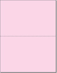 8-1/2 x 11" 20#, Pink, Perforated Paper, 1 Horizontal perf at 5-1/2"