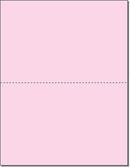 8-1/2 x 11" 20# Laser cut sheet, 1 Horizontal perf at 5-1/2" Pink