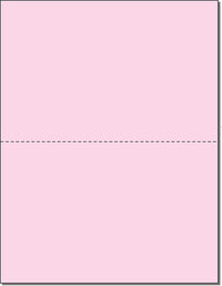 8-1/2 x 11" 20# Laser cut sheet, 1 Horizontal perf at 5-1/2" Pink