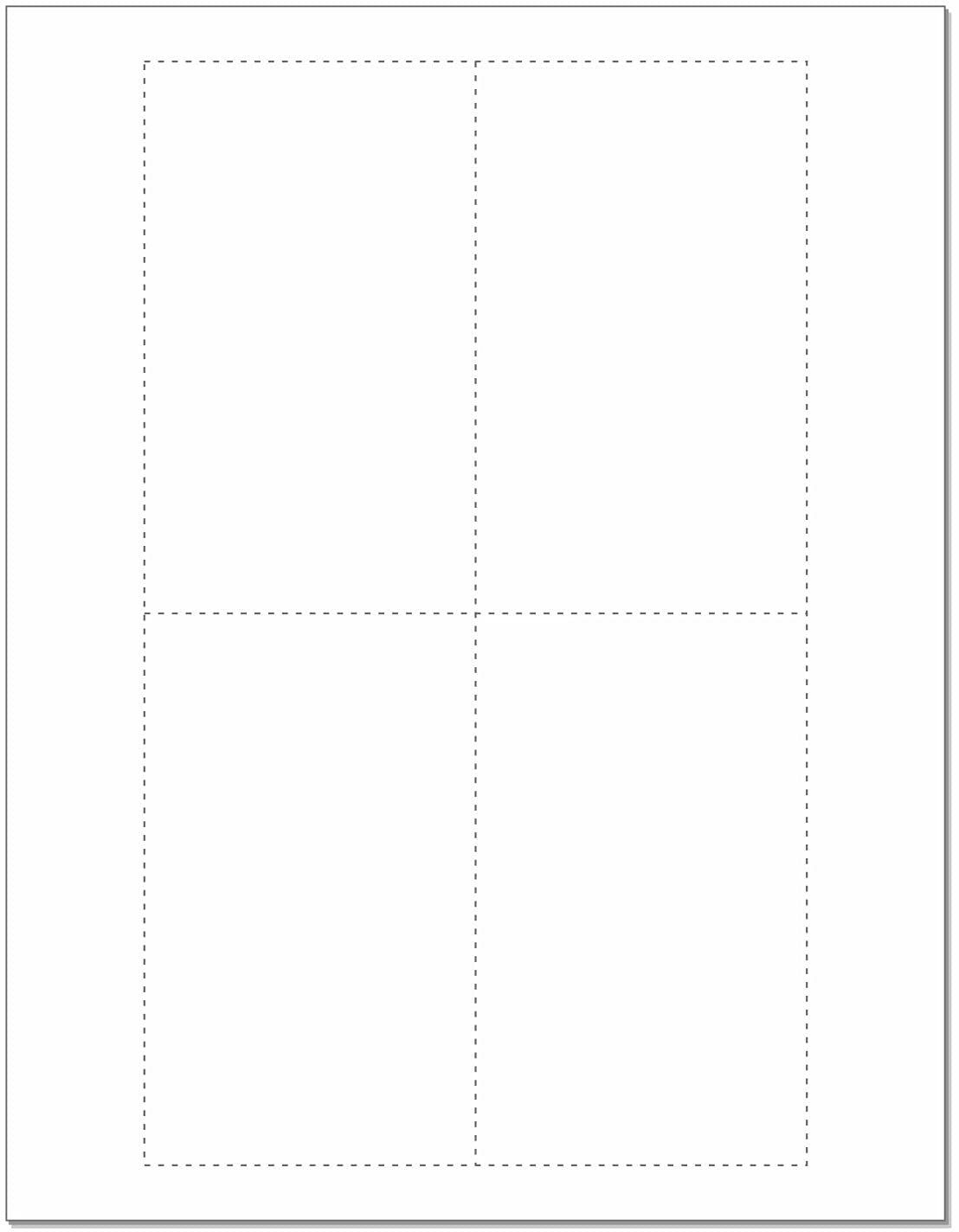 8-1/2 x 11  Laser Cards 4 Up  - White