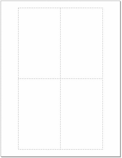 8-1/2 x 11  Laser Cards 4 Up  - White