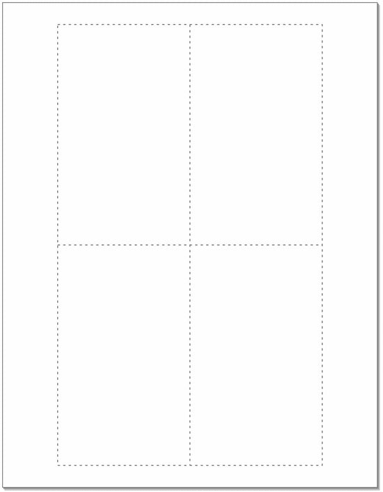 8-1/2 x 11  Laser Cards 4 Up  - White