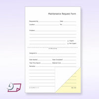 Maintenance & Repair, Request Forms, 5.5" x 8.5"