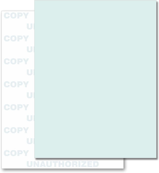 8-1/2" x 11" Security Paper, Unauthorized Pantograph, 1 Part, Light Green