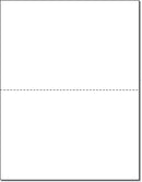 8-1/2 x 11" 20# Laser cut sheet, 1 Horizontal perf at 5-1/2" White