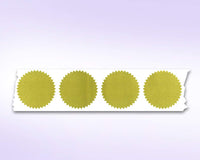 2" Round Seals Gold Metallic Certificate Wafer Seals Serrated Edge