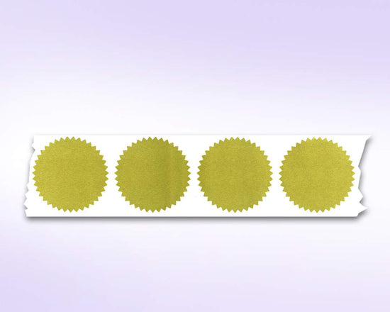 2" Round Seals Gold Metallic Certificate Wafer Seals Serrated Edge