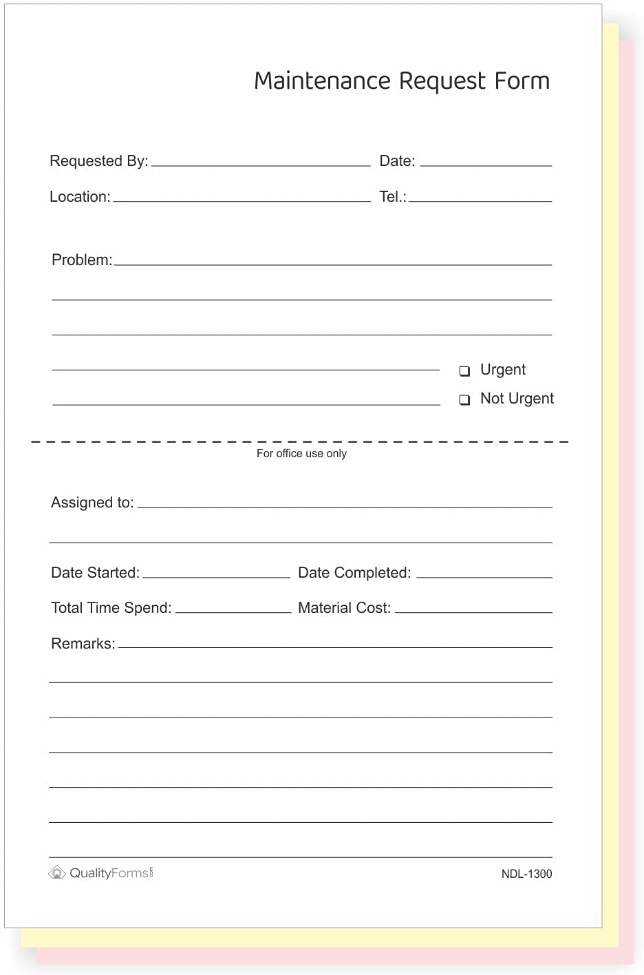 Maintenance & Repair, Request Forms, 5.5" x 8.5"
