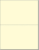 8-1/2 x 11" 20# Laser cut sheet, 1 Horizontal perf at 5-1/2" Canary