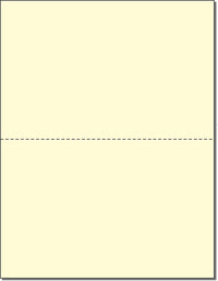 8-1/2 x 11" 20#,Canary, Perforated Paper, 1 Horizontal perf at 5-1/2"
