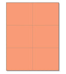 8-1/2 x 11" 100# Tag Laser Cards, 6 Up, 1 Horizontal & 2 Vertical Perforations, Salmon