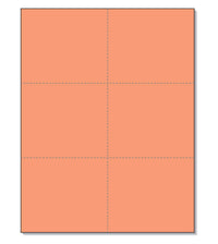 8-1/2 x11 Laser Cards 6 Up - Salmon