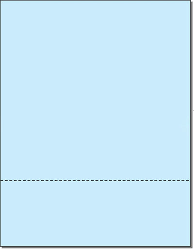 8-1/2 x 11" Blue 20# Paper 1 Horizontal Perforation 3"