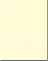 8-1/2 x 11" Canary 20# Paper 1 Horizontal Perforation 3" from bottom