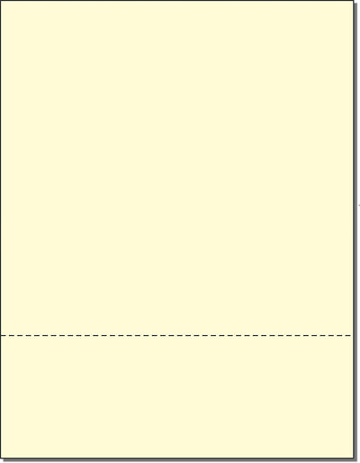 8-1/2 x 11" Canary 20# Paper 1 Horizontal Perforation 3" from bottom