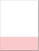 8-1/2 x 11" Pink & White Paper With 1 Horizontal perf @ 3-1/2"