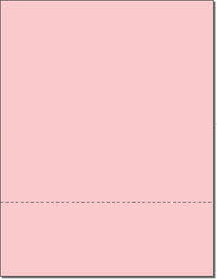 8-1/2 x 11 Pink 20# Paper 1 Horizontal Perforation @ 3" from bottom
