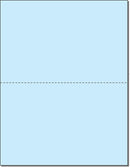 8-1/2 x 11" 20#, Blue,  Perforated Paper, 1 Horizontal perf at 5-1/2"