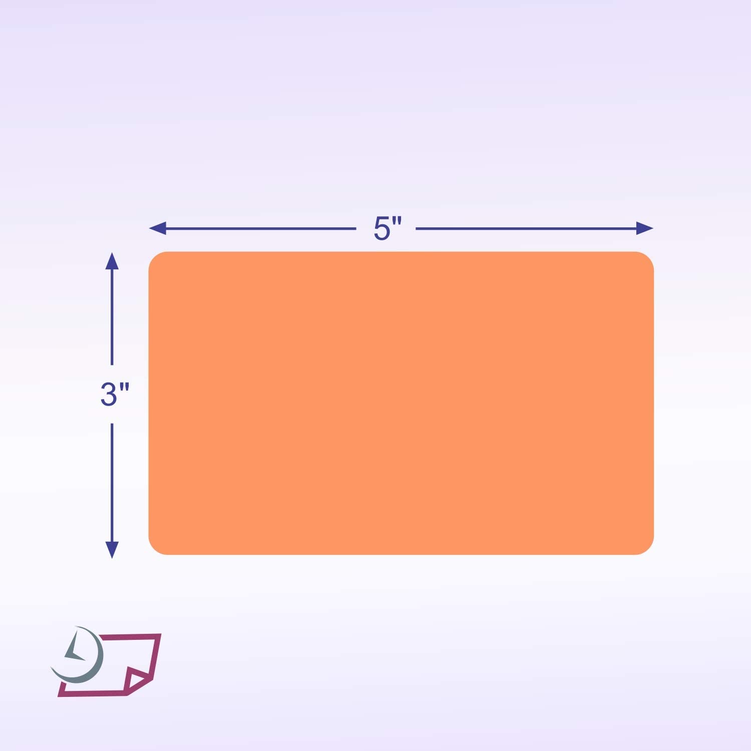Rectangle Inventory Color Coding Labels - Salmon - 3 x 5