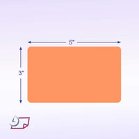 Rectangle Inventory Color Coding Labels - Salmon - 3 x 5