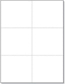 8-1/2 x 11" 100# Tag Laser Cards, 6 Up, 1 Horizontal & 2 Vertical Perforations, White