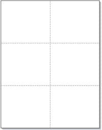 8-1/2 x11 Laser Cards 6 Up - White