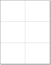 8-1/2 x 11" 24# Laser cut sheet,  2 Horizontal Perfs at 3-2/3" & 7-1/3" and 1 Vertical Perf at Center, White