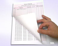 8-1/2 x 11" Patient Sign In Form, 2-Part NCR Carbonless, Burgundy