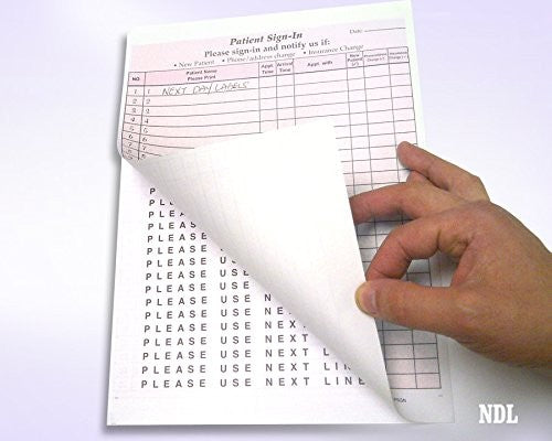 8-1/2 x 11" Patient Sign In Form, 2-Part NCR Carbonless, Burgundy