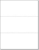 8-1/2 x 11" 20# Laser cut sheet, 2 Horizontal perf at 3-2/3" & 7-1/3" White