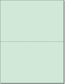 8-1/2 x 11" 20# Laser cut sheet, 1 Horizontal perf at 5-1/2" Green