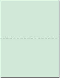 8-1/2 x 11" 20# Laser cut sheet, 1 Horizontal perf at 5-1/2" Green