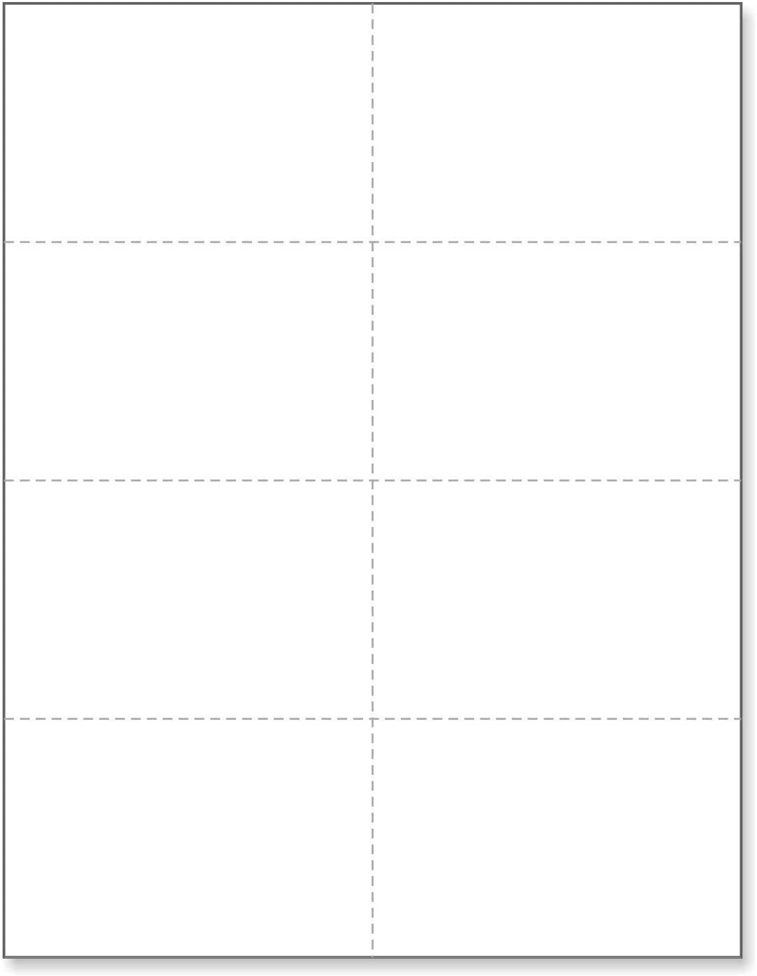 8-1/2 x 11" 125# Tag Extra Heavy Laser Cards, 8 Up, 1 Horizontal & 3 Vertical Perforations, White