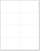 8-1/2 x 11" 125# Tag Extra Heavy Laser Cards, 8 Up, 1 Horizontal & 3 Vertical Perforations, White