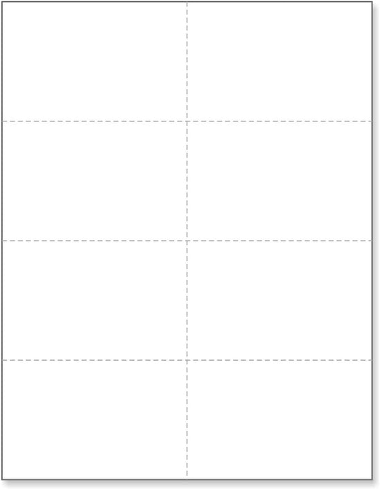 8-1/2 x 11" 125# Tag Extra Heavy Laser Cards, 8 Up, 1 Horizontal & 3 Vertical Perforations, White