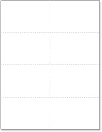 8-1/2 x 11  Laser Cards 8 Up - White