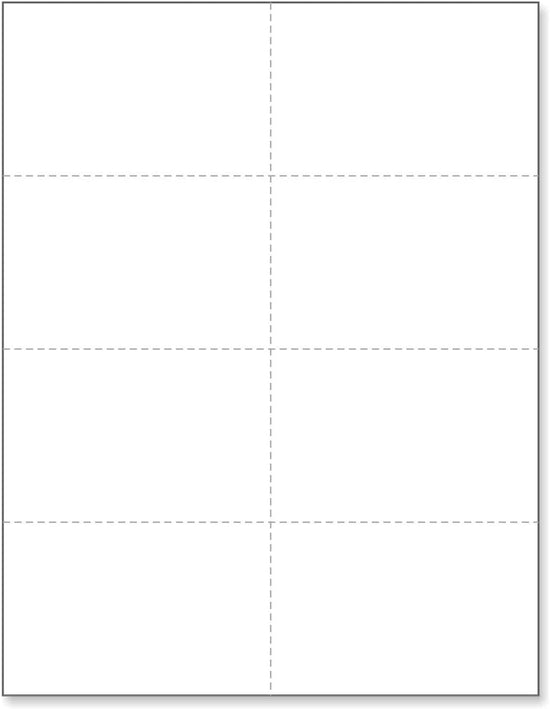 8-1/2 x 11  Laser Cards 8 Up - White