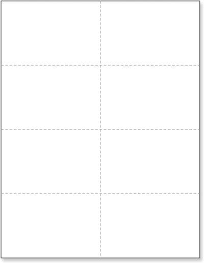 8-1/2 x 11  Laser Cards 8 Up - Extra Heavy - White